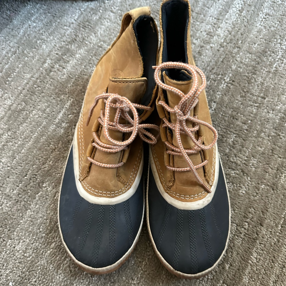 Sorel Tan and Black Winter & Rain Boots